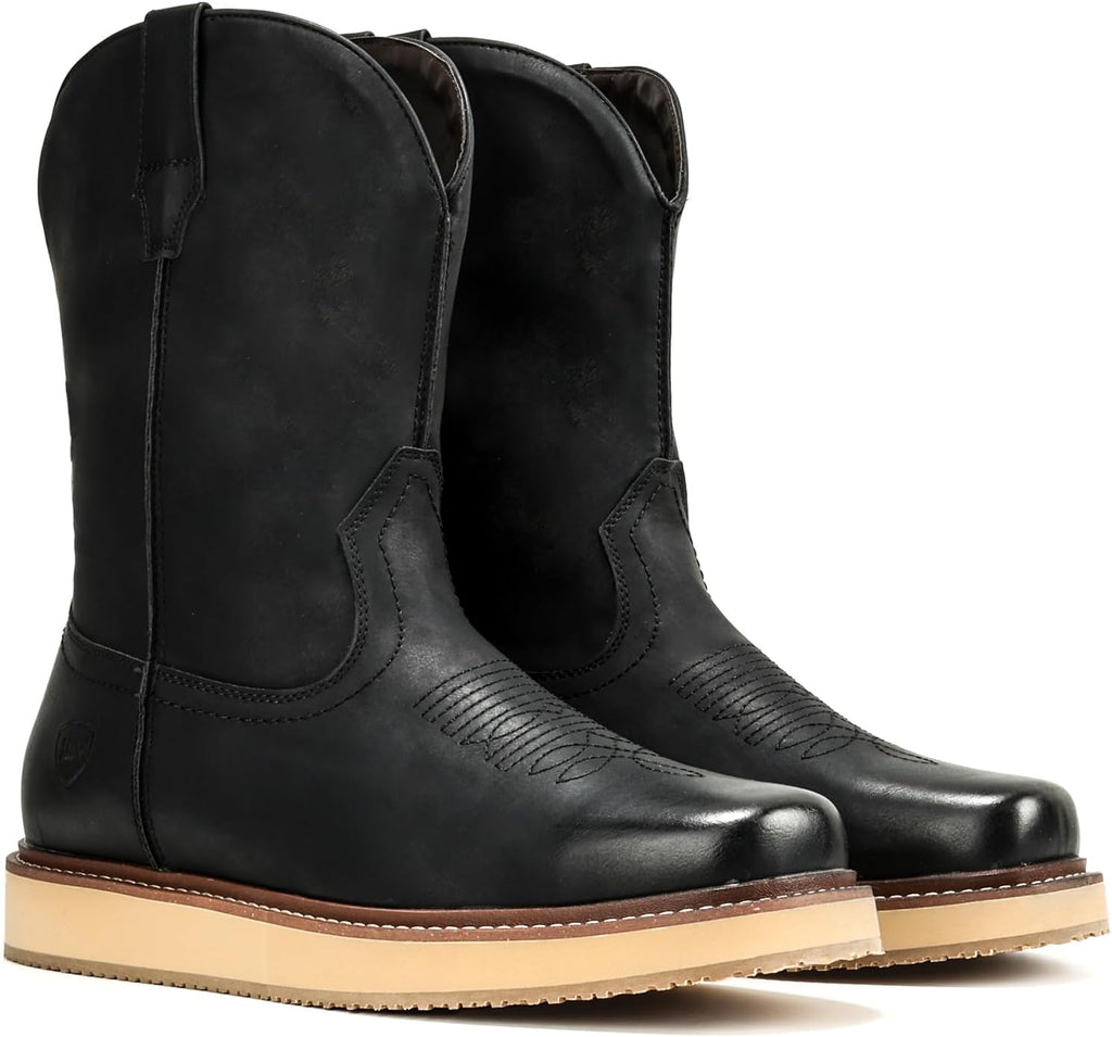 VUN Cowboy Boots For Men Western Boot Durable Fashionable Retro Classic Slip Resistant Work Casual Boots