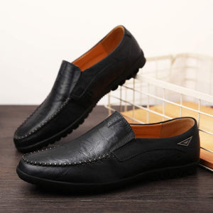 VUN Men’s Casual Leather Fashion Slip-on Loafers Shoes