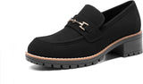 VUN Women's Chunky Loafers, Platform Comfortable Slip-On Dressy Business Casual Shoes