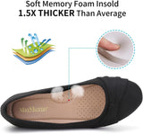 VUN Women's Flats Shoes Faux Suede Round Toe Ballet