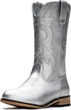 VUN Cowgirl Boots Cowboy Boots For Girls Boys Kids Toddler Fashion Western Boots Mid Calf Riding Shoes