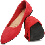 VUN Women’s Flats Shoes Comfortable Suede Pointed Toe Slip On