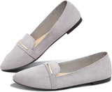 VUN Women's Pointy Toe Loafer Flat Comfortable