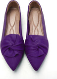 VUN Flats for Womens Pointed Toe Ballet Flats with Bow Comfortable Knit Dressy Flats