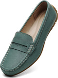VUN Women's Comfortable & Lightweight Leather Penny Loafers Slip-Ons Cute Business Casual Dress Shoes Work Office Flats
