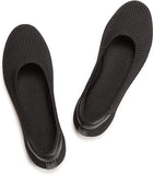 VUN Women’s Ballet Flat Shoes Knit Dress Shoes Round Toe
