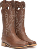 VUN Cowboy Boots for Boys Girls Western Square Toe Cowgirl Boots Mid Calf Riding Shoes