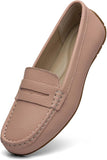 VUN Women's Comfortable & Lightweight Leather Penny Loafers Slip-Ons Cute Business Casual Dress Shoes Work Office Flats