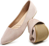 VUN Women’s Flats Shoes Comfortable Suede Pointed Toe Slip On