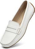 VUN Women's Comfortable & Lightweight Leather Penny Loafers Slip-Ons Cute Business Casual Dress Shoes Work Office Flats
