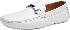 VUN Men's Loafers Crocodile Printed Casual Mens Slip On