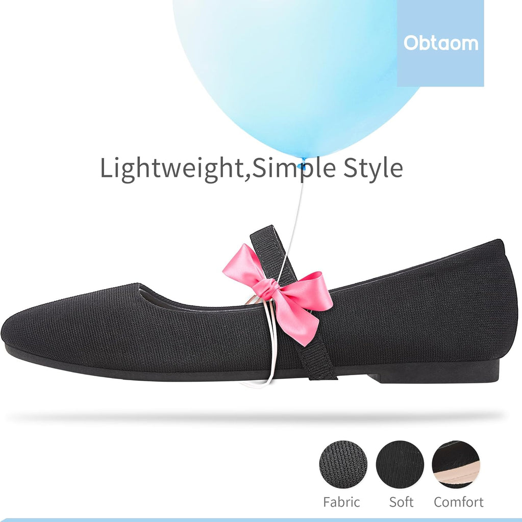 VUN Mary Jane Flat Shoes Round Toe Ballet Flats for Women