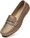 VUN Women's Comfortable & Lightweight Leather Penny Loafers Slip-Ons Cute Business Casual Dress Shoes Work Office Flats