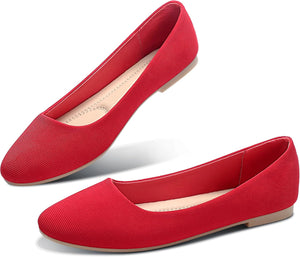 VUN Round Toe Women Flat Shoes Slip on