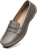 VUN Women's Comfortable & Lightweight Leather Penny Loafers Slip-Ons Cute Business Casual Dress Shoes Work Office Flats