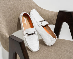 VUN Men's Loafers Crocodile Printed Casual Mens Slip On