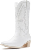 VUN Cowboy Boots For Women Western Boots Cowgirl Classic Fashion Embroidered Pointy Toe Boots