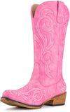 VUN Cowboy Boots For Women Mid Calf Cowgirl Boots Pointy Toe Western Boot