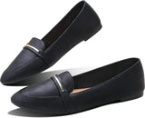 VUN Women's Pointy Toe Loafer Flat Comfortable