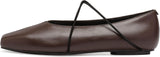 VUN Women's Square Toe Ballet Flats Criss-Cross Straps Comfortable Slip On
