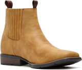 VUN Cowboy Boots For Men Square Toe Ankle Boots Western Chelsea Boot Casual Dress Slip On Men Shoes