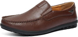 VUN Men’s Casual Leather Fashion Slip-on Loafers Shoes