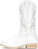 VUN Cowgirl Boots Cowboy Boots For Girls Boys Kids Toddler Fashion Western Boots Mid Calf Riding Shoes