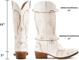 VUN Cowboy Boots For Women Mid Calf Cowgirl Boots Embroidered Pull-On Tabs Snip Toe Boot