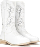 VUN Cowgirl Boots Cowboy Boots For Girls Boys Kids Toddler Fashion Western Boots Mid Calf Riding Shoes