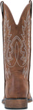 VUN Cowboy Boots For Women Square Toe Western Boots Mid Calf Cowgirl Boots Pull On Embroidered Brown Cowboy Boots