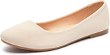 VUN Round Toe Women Flat Shoes Slip on - Beige / 6