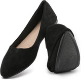 VUN Women’s Flats Shoes Comfortable Suede Pointed Toe Slip On