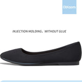 VUN Round Toe Women Flat Shoes Slip on Girls Dress Black Ballet Flats
