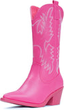 VUN Cowboy Boots For Women Western Cowgirl Boots Pull On Pointy Toe Mid Calf