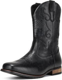 VUN Cowboy Boots For Men Western Boot Classic American Flag Embroidered
