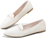 VUN Women's Pointy Toe Loafer Flat Comfortable Faux Suede Work Shoes,Cute Penny Loafer Slip On Ballet Flat