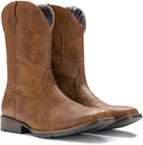 VUN Cowboy Boots For Men Wide Western Boot Traditional American Flag Retro Square Toe Country Work Boots