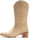 VUN Cowboy Boots For Women Pointy Toe Women's Western Boots Cowgirl Boots Mid Calf Boots