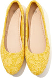 VUN Dress Shoes for Women Round Toe Flats Shoes Lace Ballet Flats