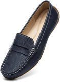 VUN Women's Comfortable & Lightweight Leather Penny Loafers Slip-Ons Cute Business Casual Dress Shoes Work Office Flats