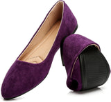 VUN Women’s Flats Shoes Comfortable Suede Pointed Toe Slip On