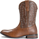 VUN Cowboy Boots For Men Wide Foot Square Toe Western Boots