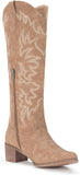 VUN Cowboy Boots For Women Knee High Western Cowgirl Boots Snip Toe Side Zipper Chunky Heel