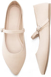 VUN Pointed Toe Flats Knit Ballet Flat Shoes for Women Comfortable with Adjustable Strap,Washable Dressy Casual Flats for Work Office