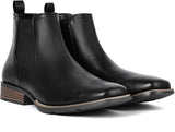 VUN Men's Chelsea Boots Square Toe Western Ankle Boots Slip On Casual Dress Cowboy Boot