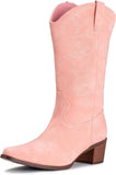 VUN Cowboy Boots For Women Pointy Toe Women's Western Boots Cowgirl Boots Mid Calf Boots