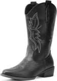 VUN Cowboy Boots For Women Western Boots Cowgirl Boots Pull On Pointy Toe Mid Calf Boots