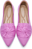 VUN Flats for Womens Pointed Toe Ballet Flats with Bow Comfortable Knit Dressy Flats