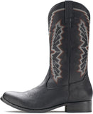 VUN Cowboy Boots For Men Western Boot Embroidered Square Toe