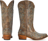 VUN Cowboy Boots For Women Mid Calf Cowgirl Boots Pointy Toe Western Boot